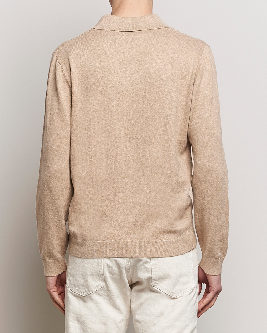 Herre | Trøjer | A Day's March | Manol Cotton Linen Polo Khaki