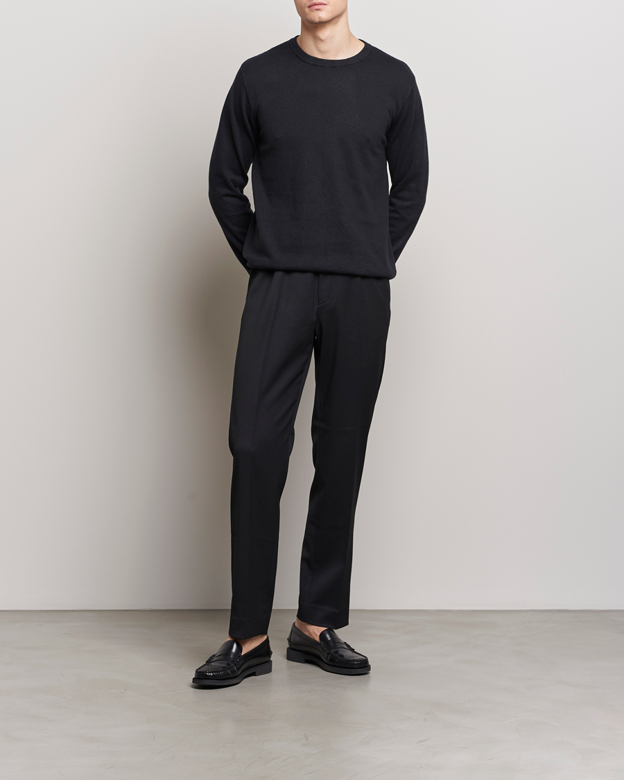 Herre | Trøjer | A Day's March | Alagon Cotton/Linen Crew Black
