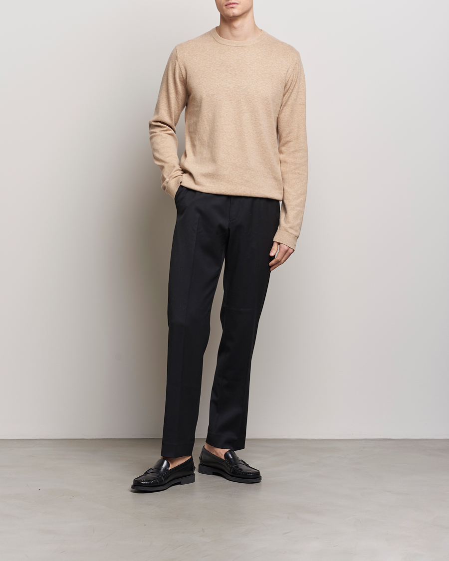 Herre | Trøjer | A Day's March | Alagon Cotton/Linen Crew Khaki