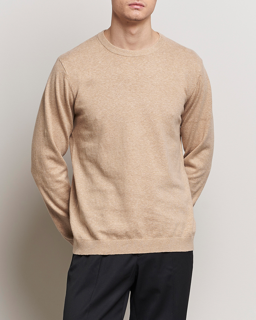 Herre | Afdelinger | A Day\'s March | Alagon Cotton/Linen Crew Khaki