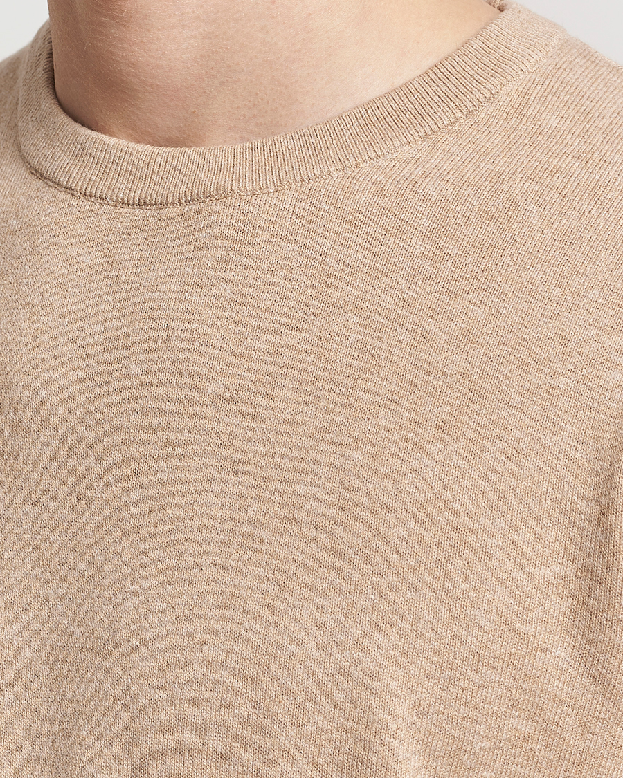 Herre | Trøjer | A Day's March | Alagon Cotton/Linen Crew Khaki