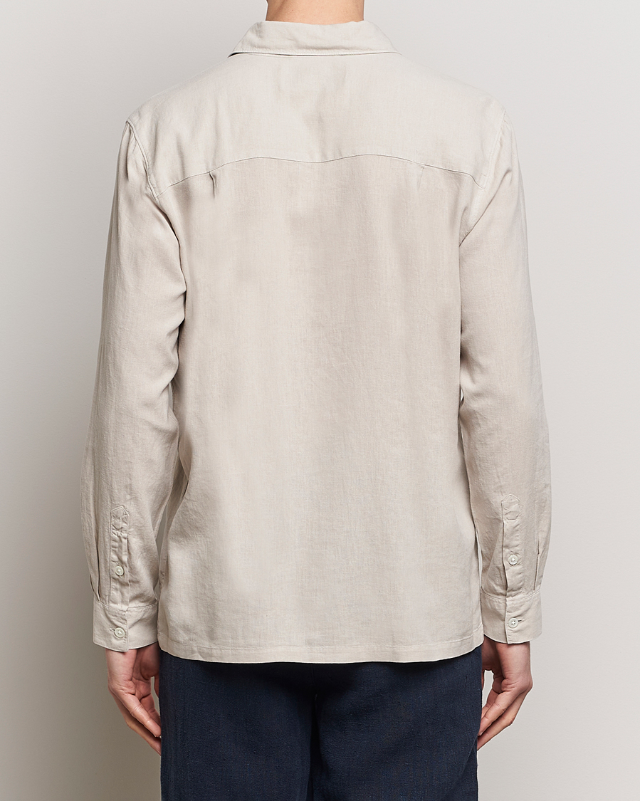 Herre | Skjorter | A Day's March | Balain Linen/Viscose Shirt Dove