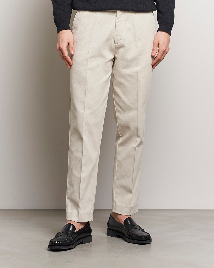 Herre | Contemporary Creators | A Day's March | Miller Cotton/Lyocell Trousers Oyster