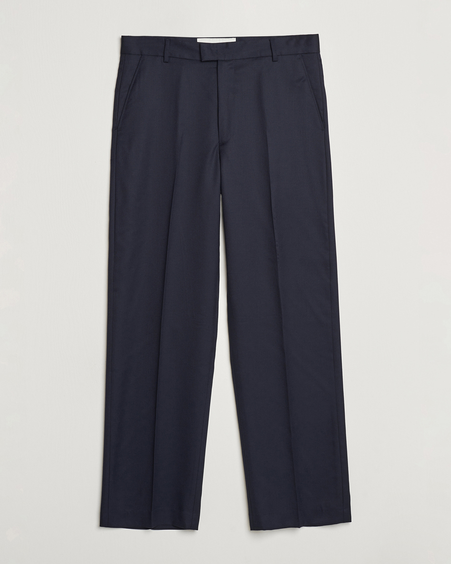 Herr |  | A Day\'s March | Edward Relaxed Wool Trousers Navy