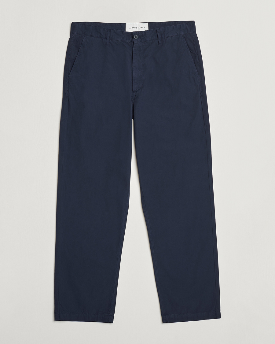 Herre | Bukser | A Day's March | Redwood Light Cotton Trousers Navy