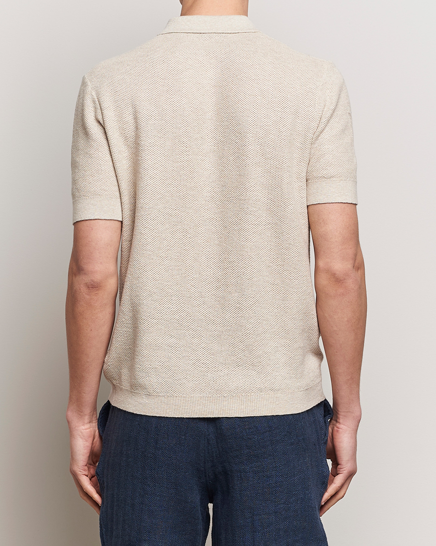 Herre | Polotrøjer | A Day's March | Rosehall Popcorn Stitch Polo Sand