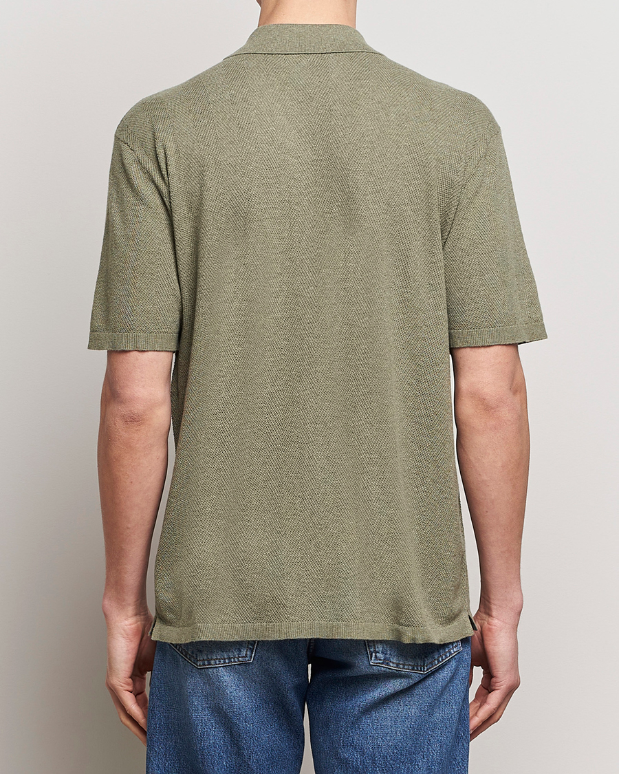 Herre | Skjorter | A Day's March | Yamu Knitted Herringbone Shirt Olive