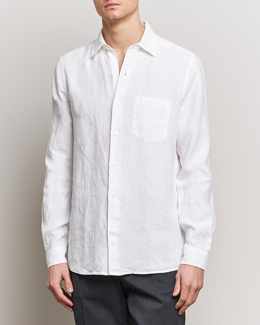 Herre | Hørskjorter | A Day's March | Abu Linen Shirt White