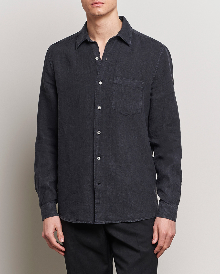 Herre |  | A Day's March | Abu Linen Shirt Off Black