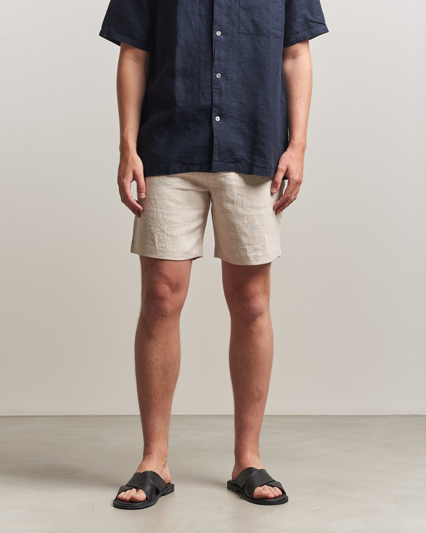 Herre | Shorts | A Day's March | Luny Linen Shorts Oyster