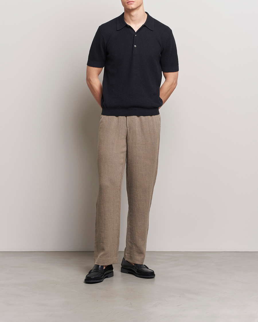 Herre | Bukser | A Day's March | Tamiat Drawstring Linen Trousers Clay