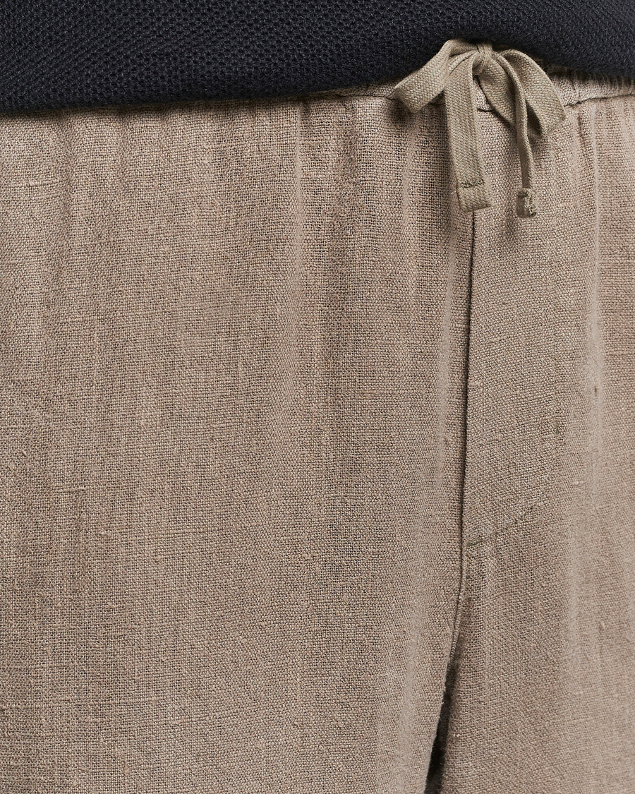 Herre | Bukser | A Day's March | Tamiat Drawstring Linen Trousers Clay