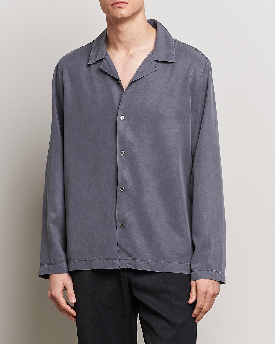 Herre | Afdelinger | A Day\'s March | Chase Camp Collar Lyocell Shirt Dark Grey