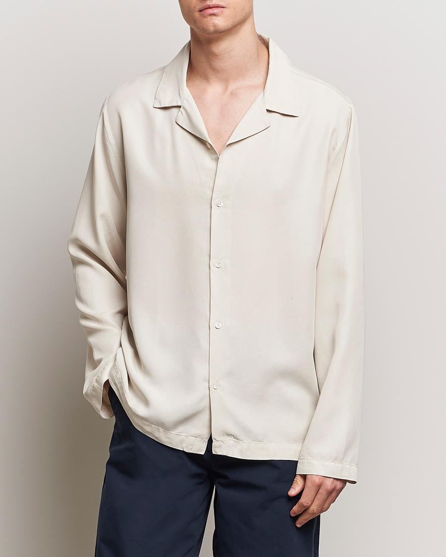 Herre | Tøj | A Day's March | Chase Camp Collar Lyocell Shirt Oyster