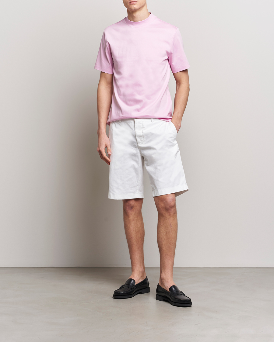 Herre | T-Shirts | J.Lindeberg | Ace Mock Neck T-Shirt Pink Lavender