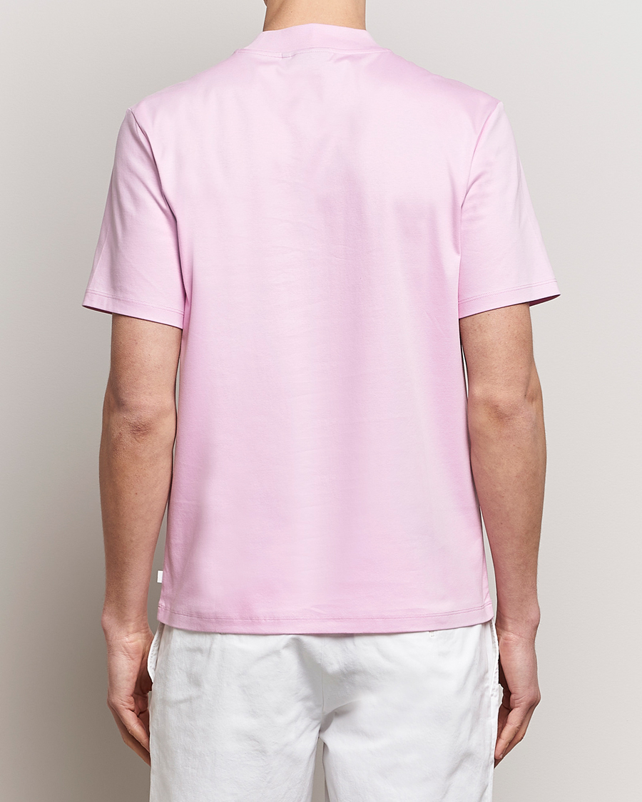 Herre | T-Shirts | J.Lindeberg | Ace Mock Neck T-Shirt Pink Lavender