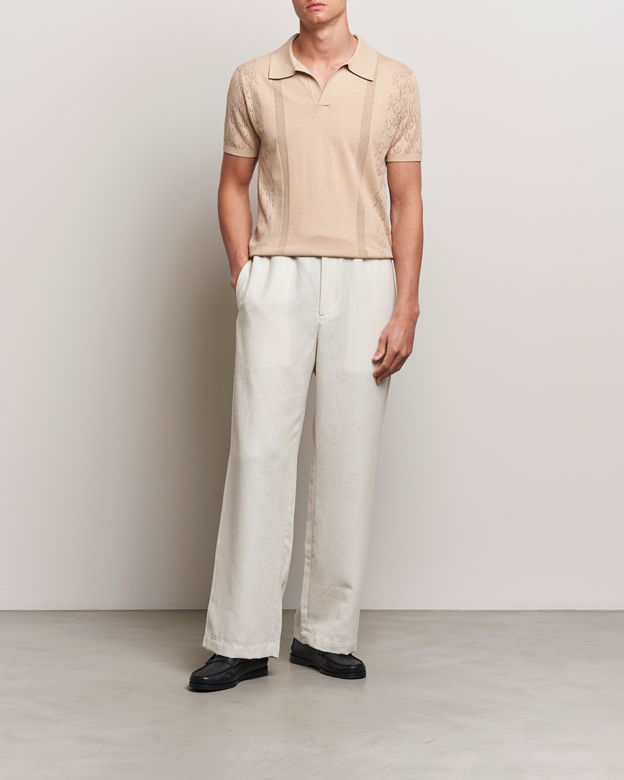 Herre | Polotrøjer | J.Lindeberg | Ringo Open Collar Safari Beige