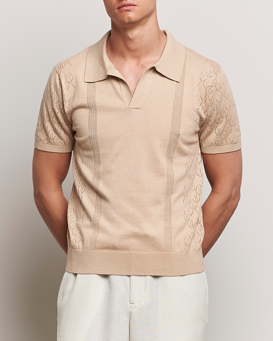 Herre | Nyheder | J.Lindeberg | Ringo Open Collar Safari Beige