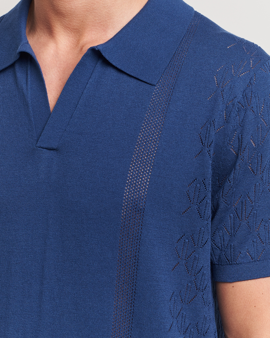 Herre | Polotrøjer | J.Lindeberg | Ringo Open Collar Estate Blue