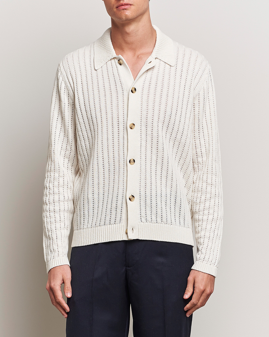 Herre | Afdelinger | J.Lindeberg | Edmondo Collar Cardigan Cloud White