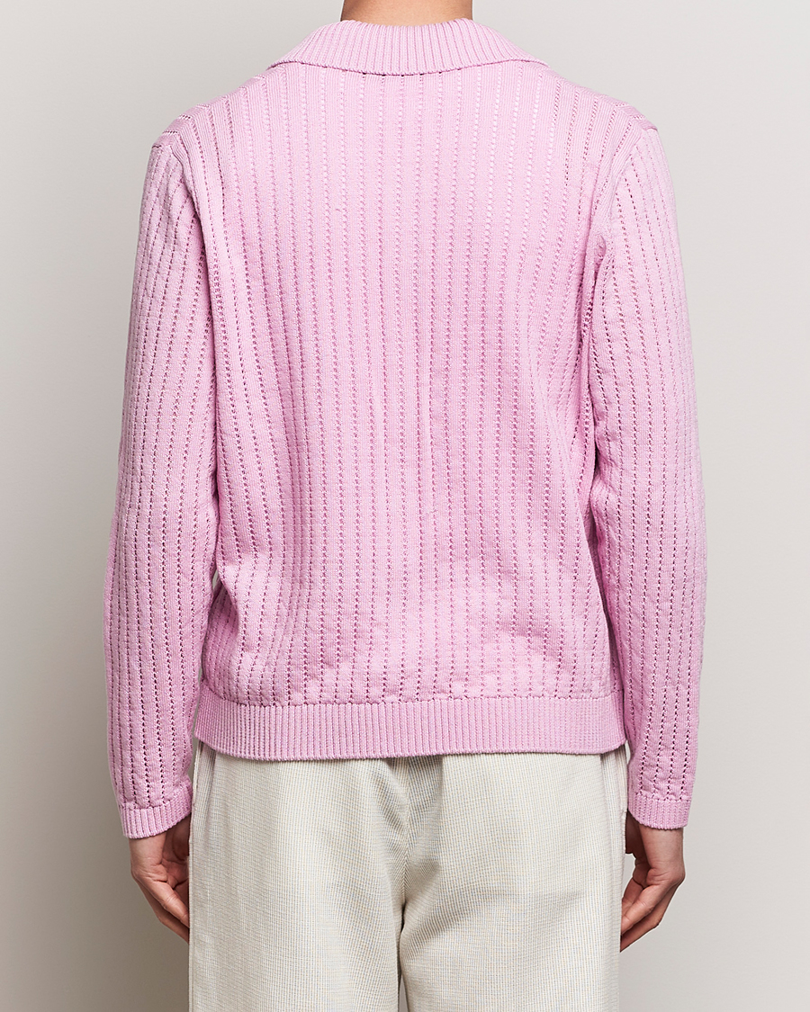 Herre | Trøjer | J.Lindeberg | Edmondo Collar Cardigan Pink Lavender