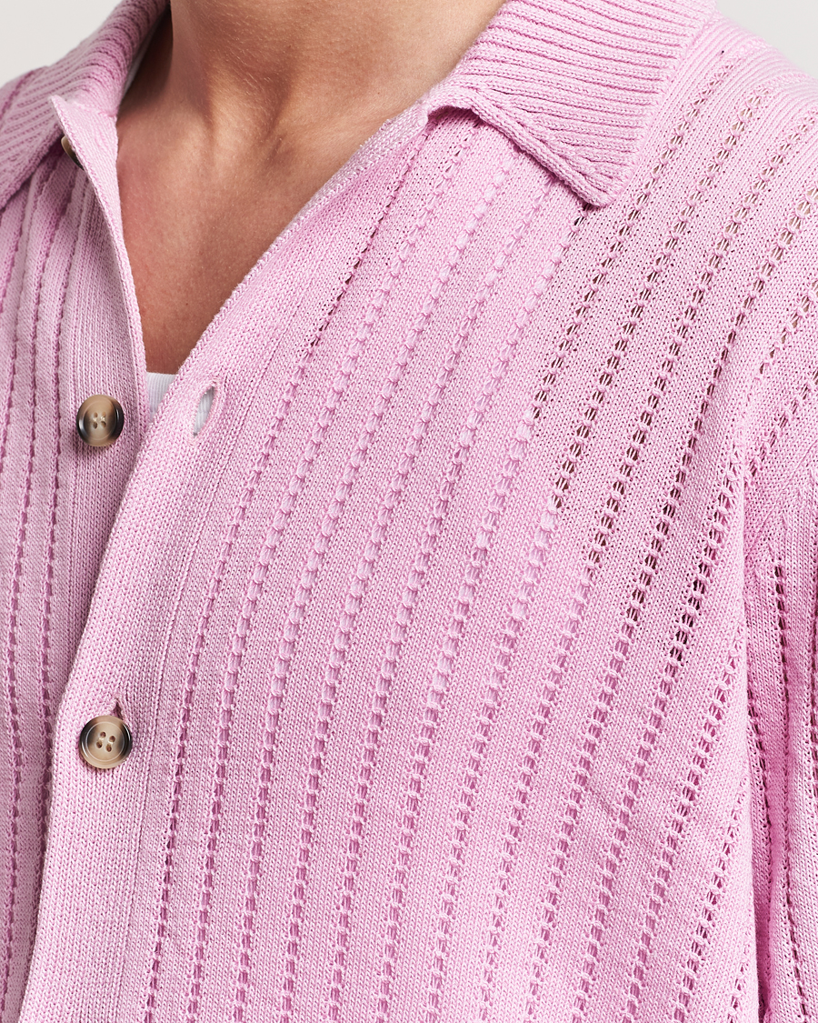 Herre | Trøjer | J.Lindeberg | Edmondo Collar Cardigan Pink Lavender