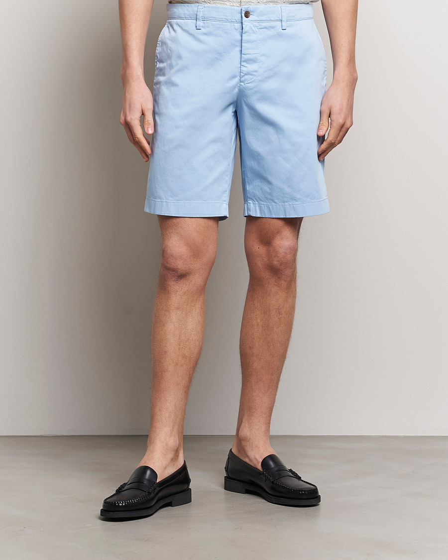 Herre | Shorts | J.Lindeberg | Nathan Cloud Satin Shorts Chambray Blue