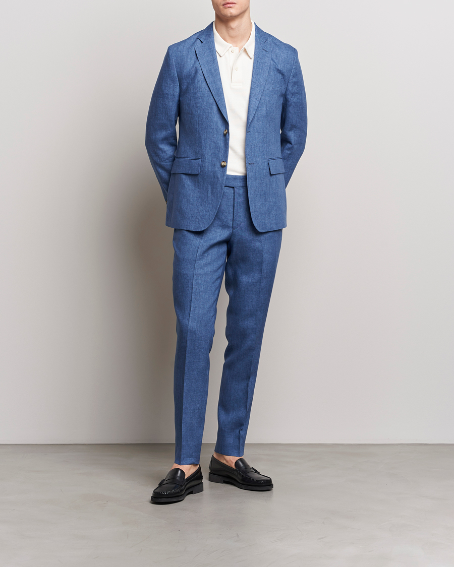 Herre | Blazere & jakker | J.Lindeberg | Hopper U Super Linen Blazer Chambray Blue
