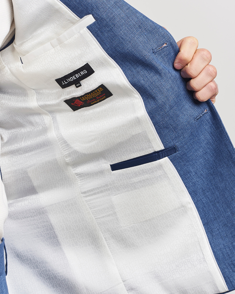 Herre | Blazere & jakker | J.Lindeberg | Hopper U Super Linen Blazer Chambray Blue