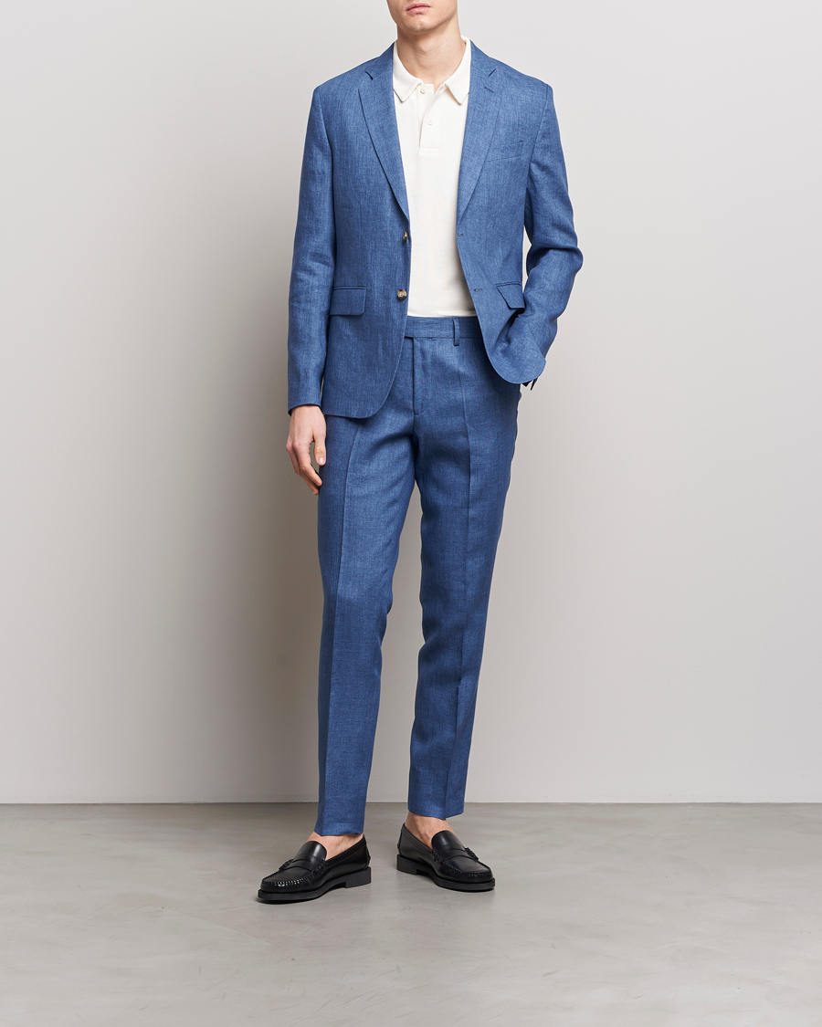 Herre | Bukser | J.Lindeberg | Grant Super Linen Pants Chambray Blue