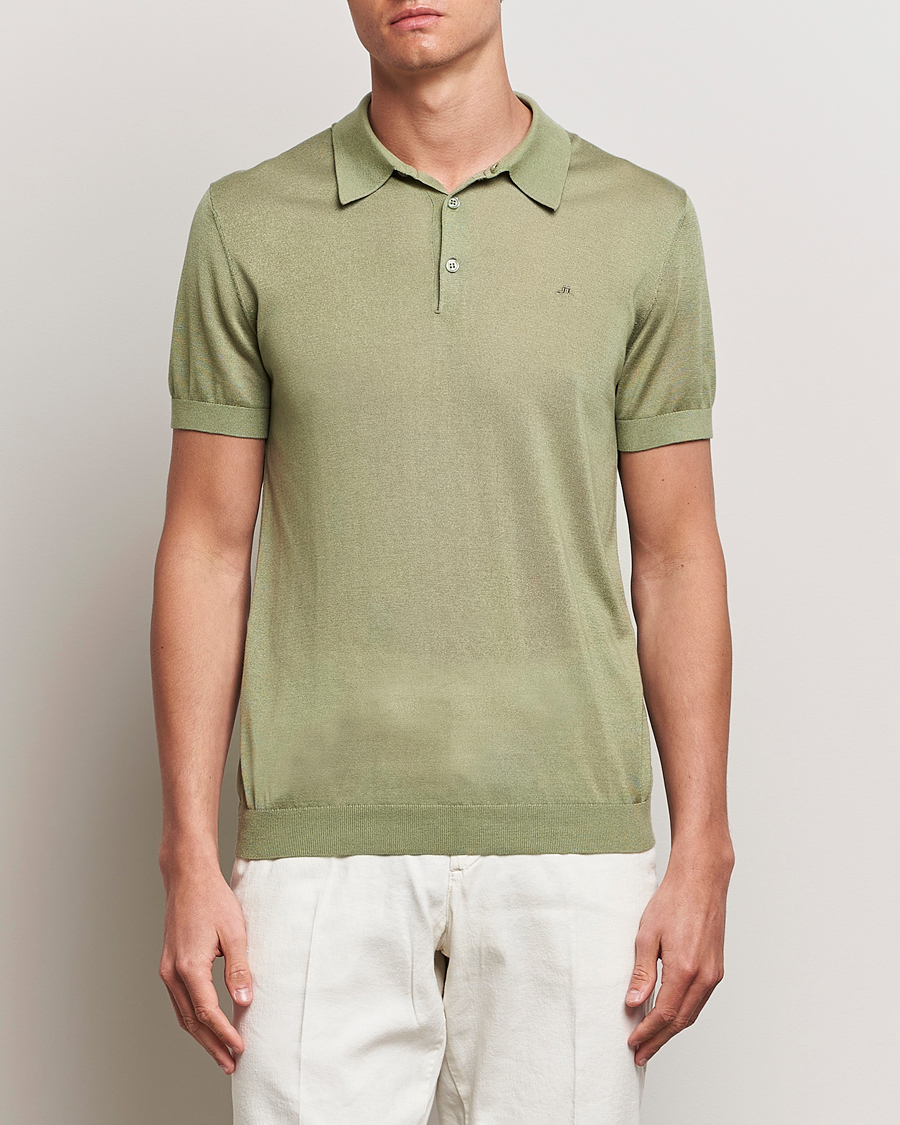 Herr |  | J.Lindeberg | Ridge Lyocell Silk Polo Oil Green