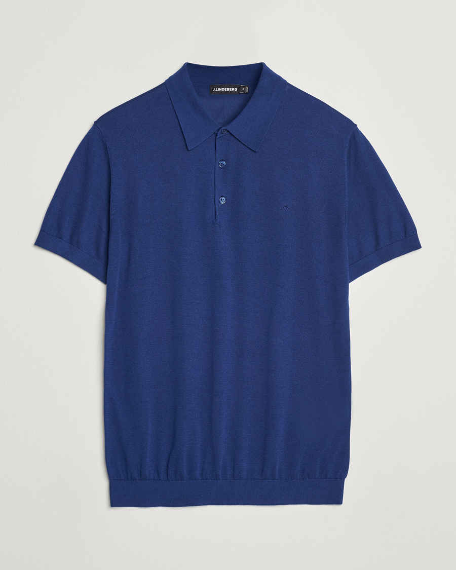 Herre |  | J.Lindeberg | Ridge Lyocell Silk Polo Estate Blue