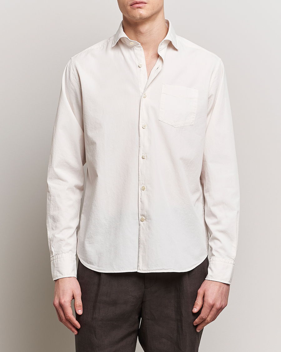 Herre | Business & Beyond | Oscar Jacobson | Reg Fit Wide Spread C GD Twill Ecru White