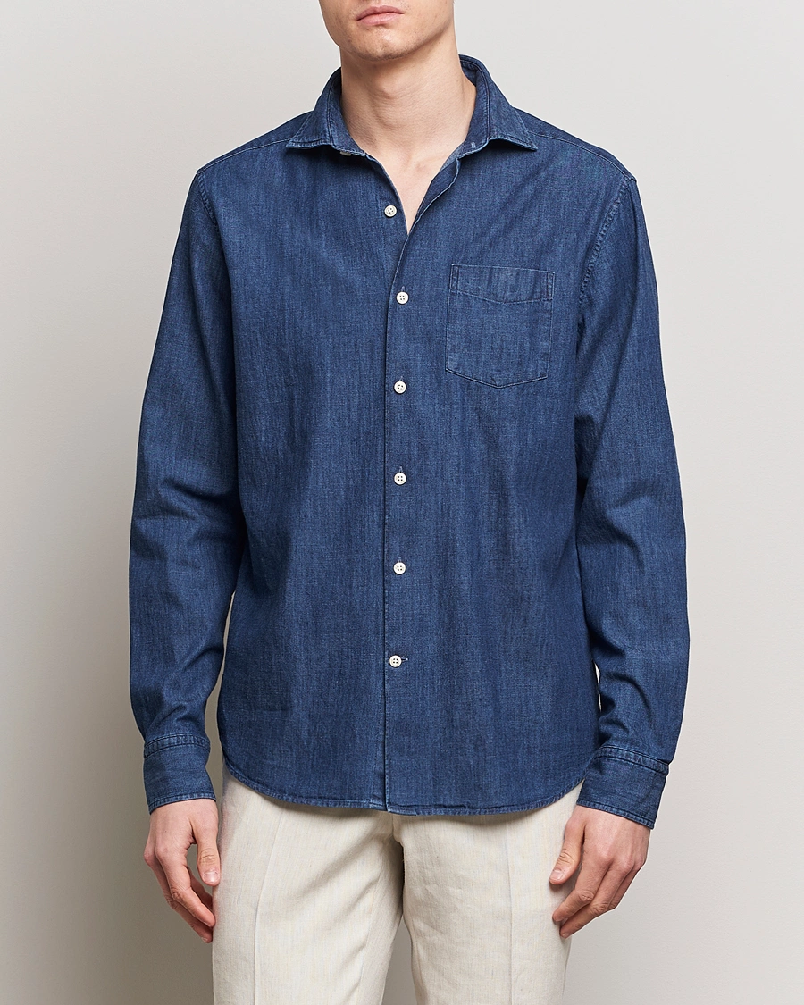 Herre | Casual | Oscar Jacobson | Reg Fit Wide Spread C Dark Indigo Midnight Blue