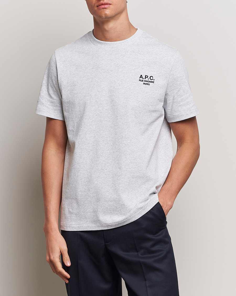 Herre | Kortærmede t-shirts | A.P.C. | Rue Madame T-Shirt Grey Chine