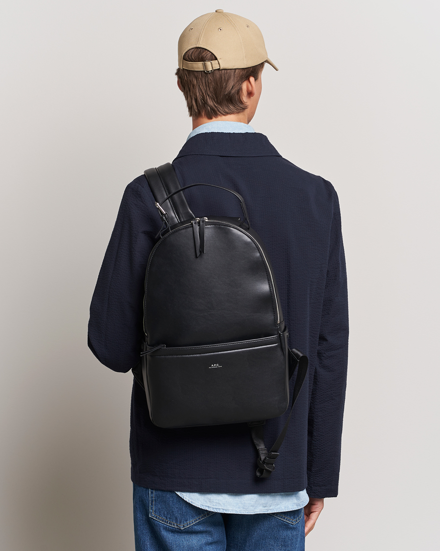 Herre | Tasker | A.P.C. | Sac Leather Backpack Black