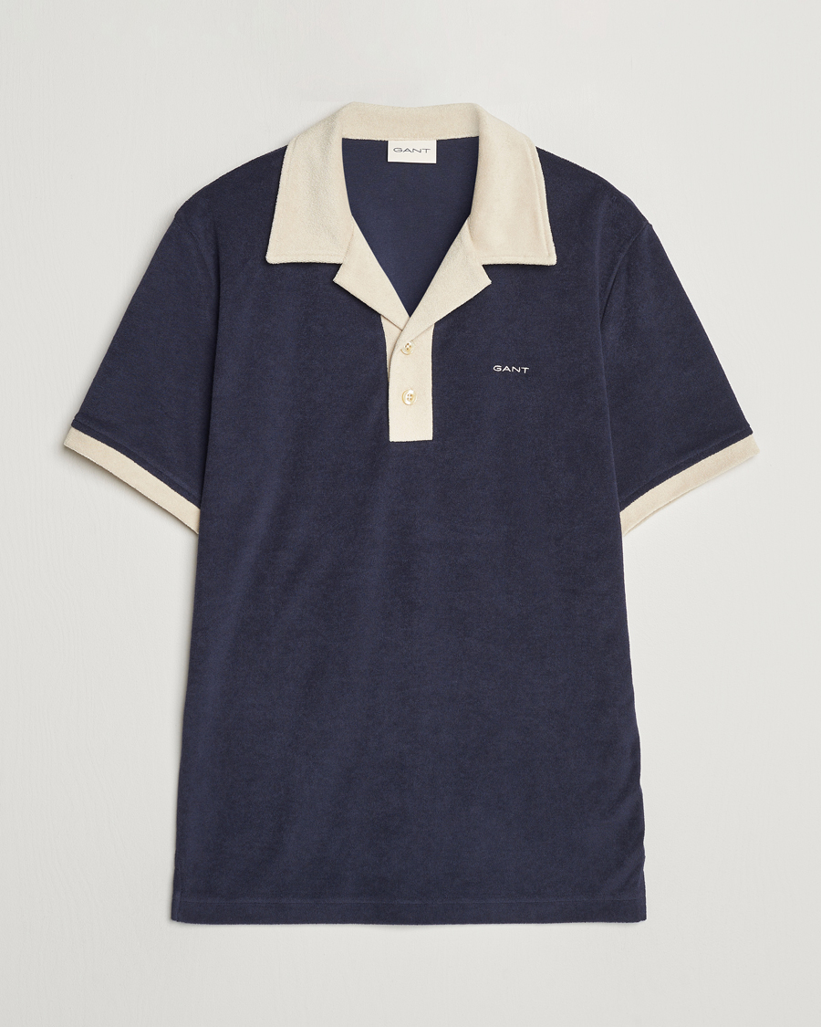 Herre | Polotrøjer | GANT | Towelling Resort Collar Polo Evening Blue
