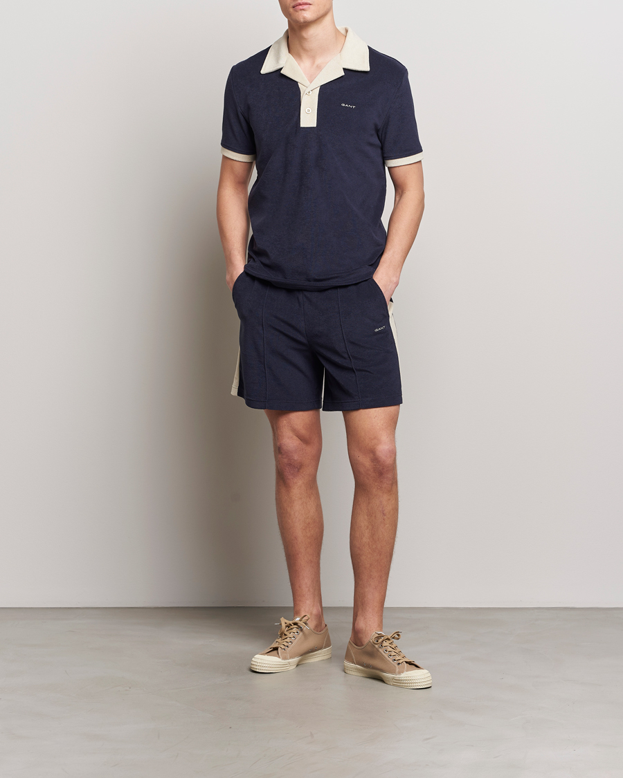 Herre | Polotrøjer | GANT | Towelling Resort Collar Polo Evening Blue