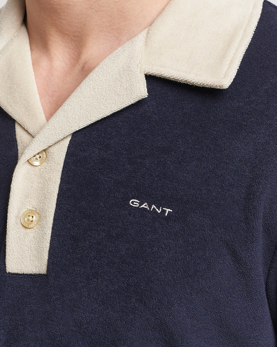 Herre | Polotrøjer | GANT | Towelling Resort Collar Polo Evening Blue
