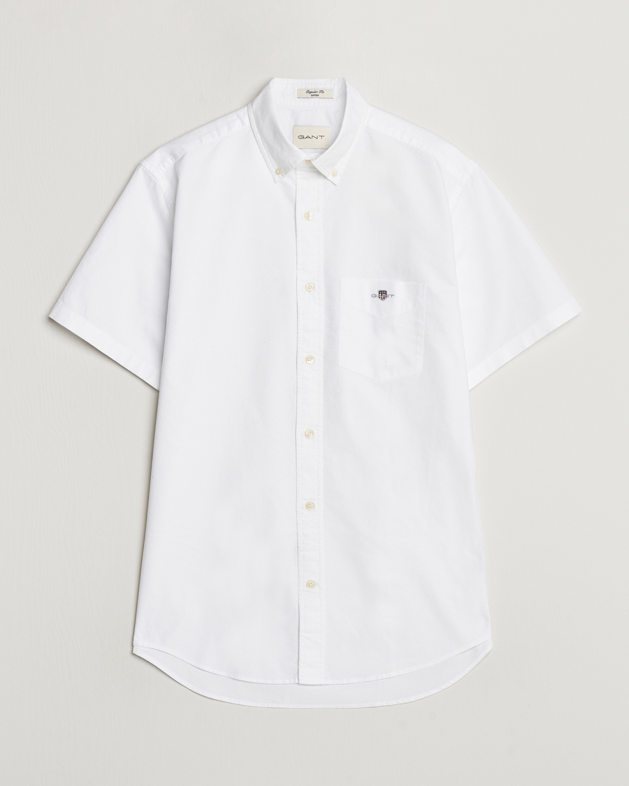 Herre | Skjorter | Gant | Regular Short Sleeve Oxford Shirt White
