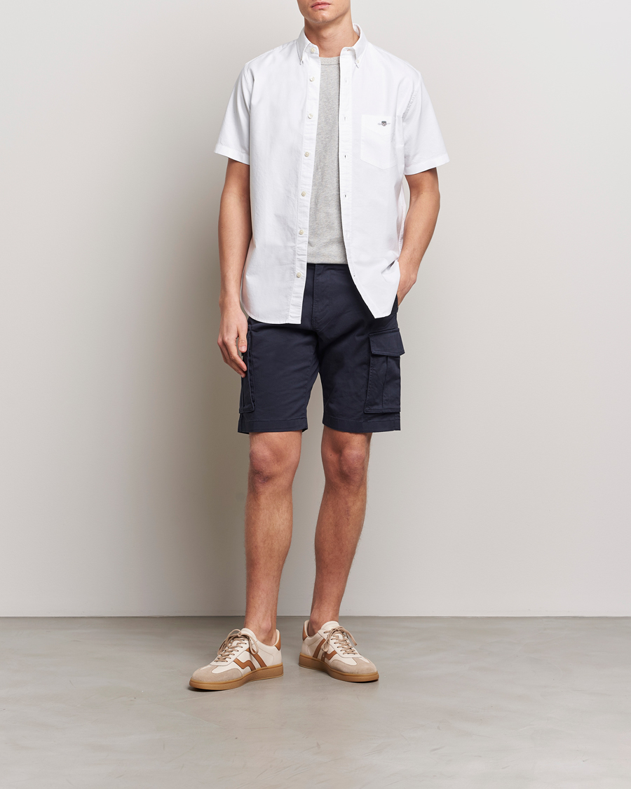 Herre | Skjorter | Gant | Regular Short Sleeve Oxford Shirt White