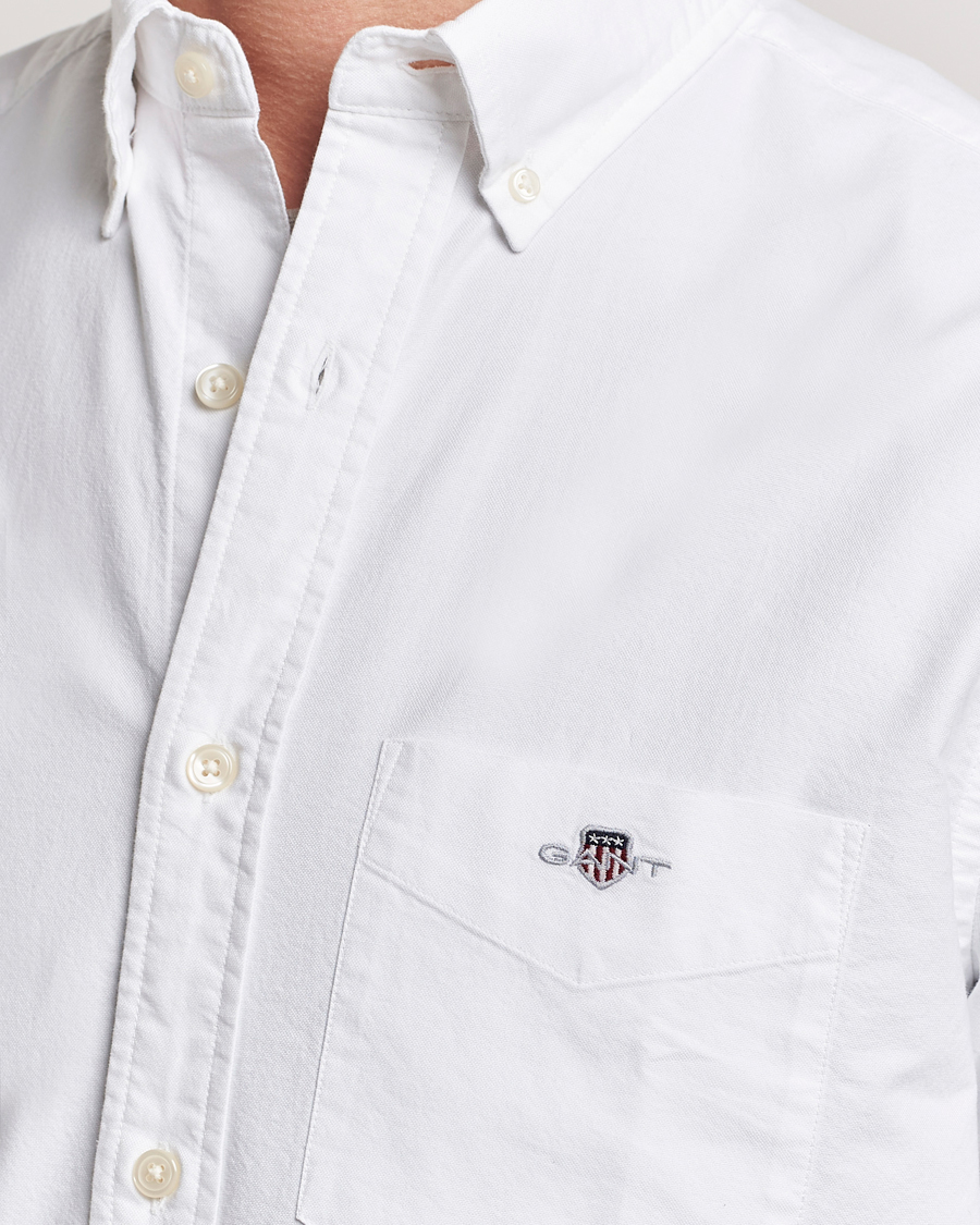 Herre | Skjorter | Gant | Regular Short Sleeve Oxford Shirt White