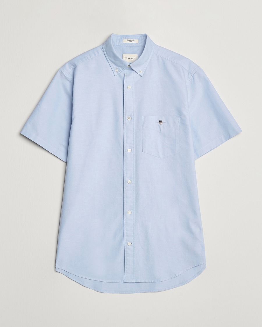 Herre | Skjorter | GANT | Regular Short Sleeve Oxford Shirt Light Blue