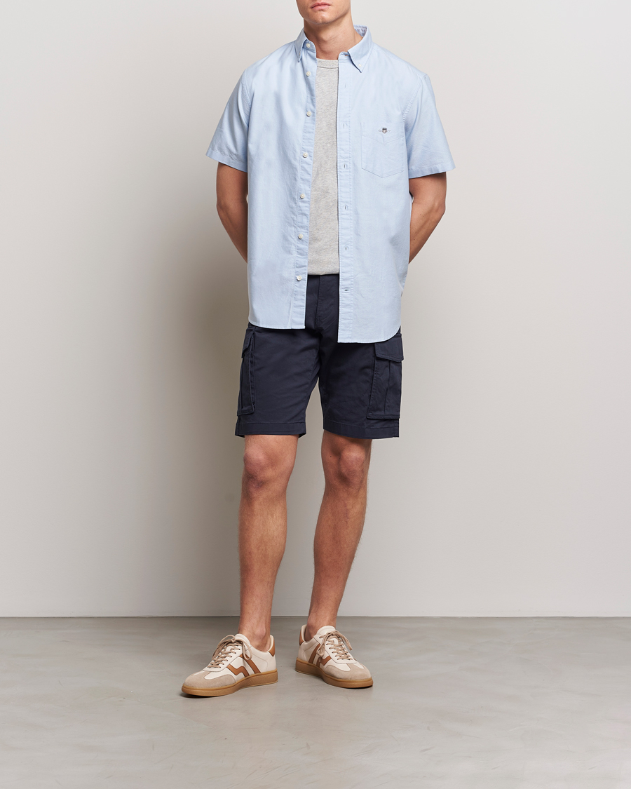 Herre | Skjorter | GANT | Regular Short Sleeve Oxford Shirt Light Blue