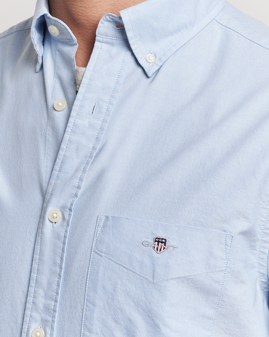 Herre | Skjorter | Gant | Regular Short Sleeve Oxford Shirt Light Blue