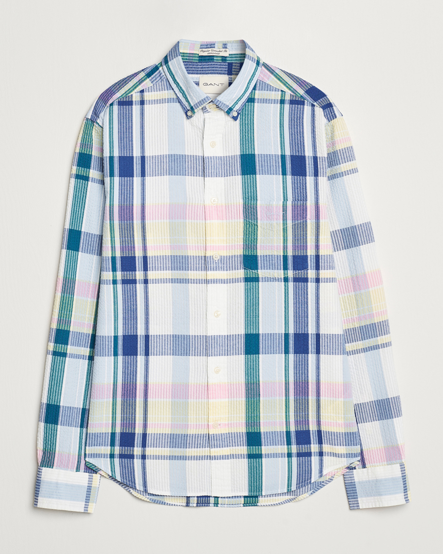 Herre | Skjorter | GANT | Reg Seersucker Madras Shirt Multi