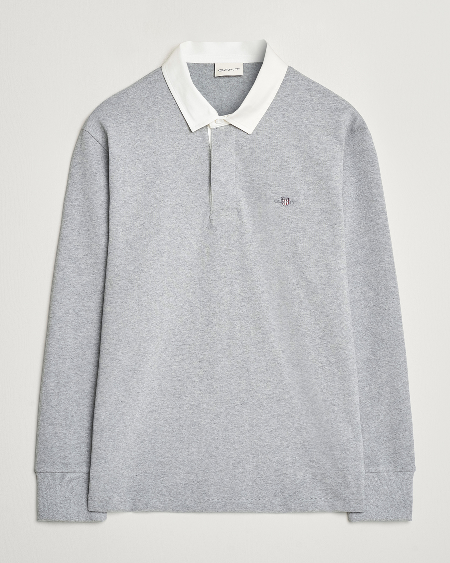 Herre | Trøjer | GANT | Reg Shield Heavy Rugger Grey Melange