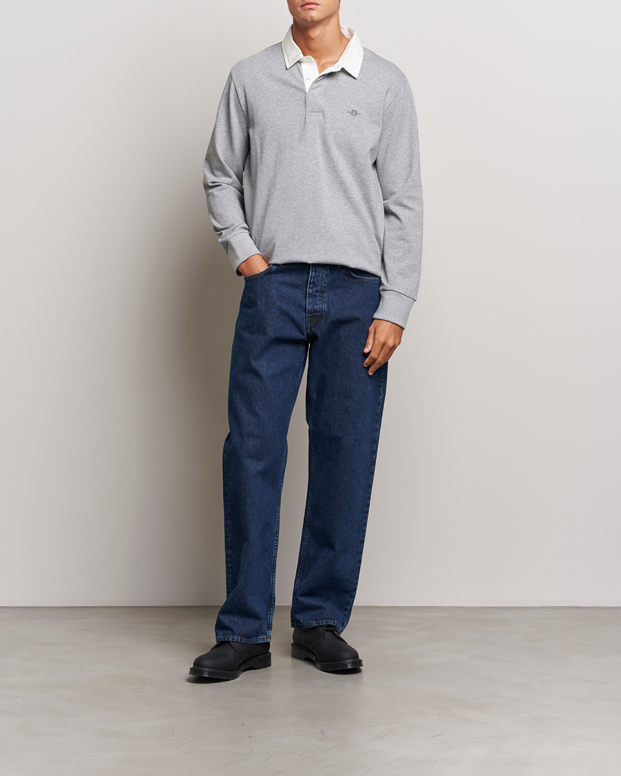 Herre | Trøjer | GANT | Reg Shield Heavy Rugger Grey Melange