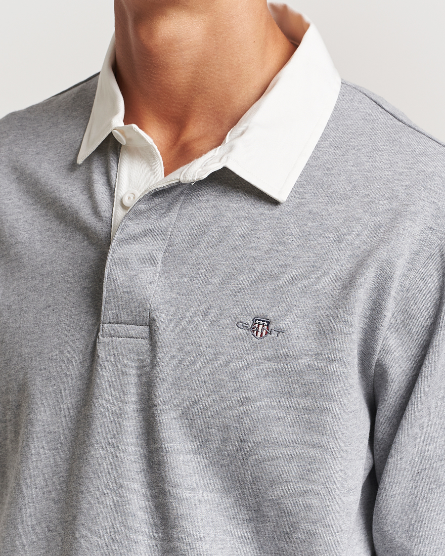 Herre | Trøjer | GANT | Reg Shield Heavy Rugger Grey Melange