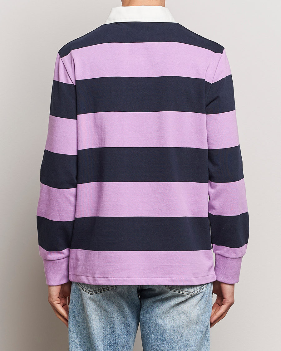 Herre | Trøjer | GANT | Reg Shield Striped Heavy Rugger Orchid Lilac